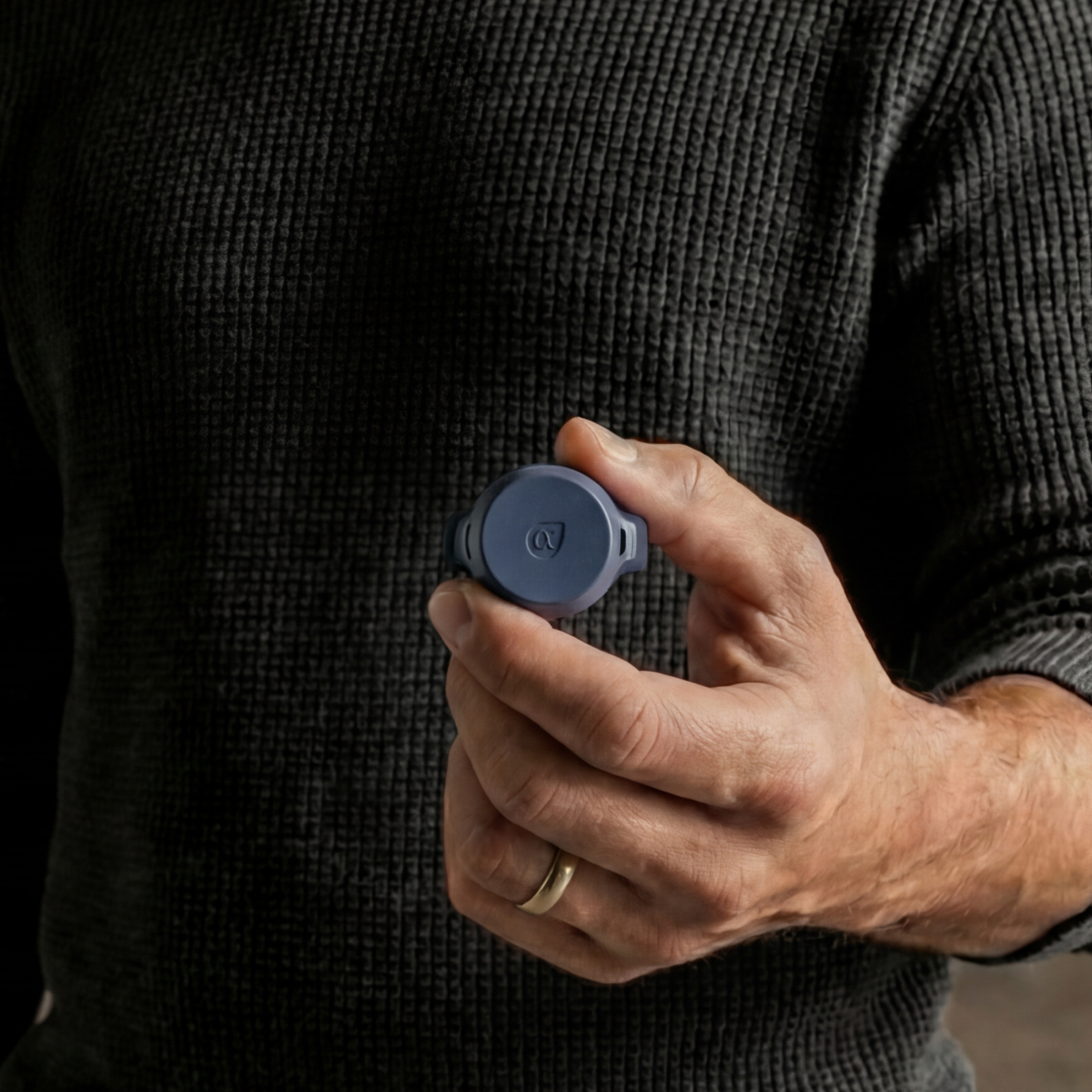 Adam Sensor in hand — compact wearable for nighttime erection monitoring